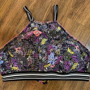 Victoria's Secret Multicolor Floral Sequin Halter Swim Top Bikini Top Swimwear